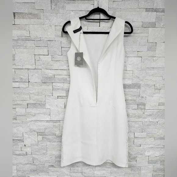 White Dress with Beads Sandro Ferrone - Perfect for Special Occasions - Picture 10 of 13